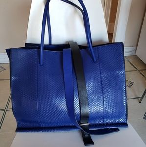 Stuart Weitzman Large Blue Python Bag